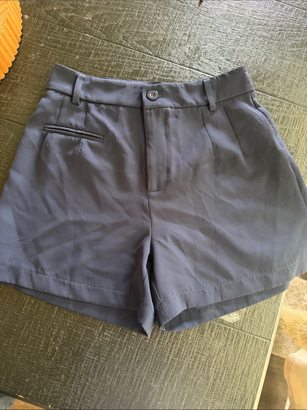 Women's Navy High-Rise Tailored Shorts